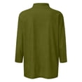 thumbnail image 4 of Mock Neck Tops for Women 3/4 Sleeve, Solid Color Loose Fit Pullover T-Shirt, Lightweight Casual Work Blouse for Everyday Wear, Spring Outfits 2026, Street Style and Office Army Green XXL, 4 of 5