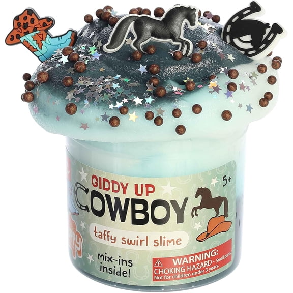Aurora® Toys Gooey Poppy Slime Co.™ Giddy Up Cowboy Slime Toy - Sensory Play for Fun Playdates - for Kids 5  Years, Adults, and Parents - Blue 11.3 oz