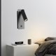 thumbnail image 2 of Luces de pared Dormitorio Lámpara de pared LED blanca Escalera interior Cabecera Aplique de pared Interruptor/LED 3W CREE COB/Pasillo Garajes Hoteles Rotación de 360 ​​​​grados, 2 of 5