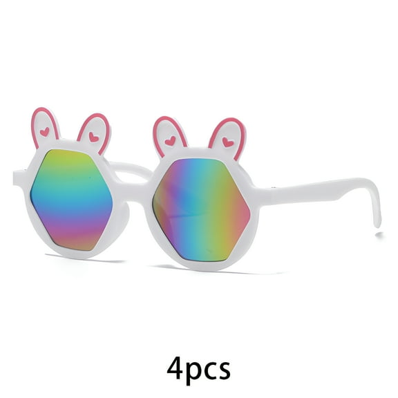 GJX 4Pcs Toddler Sunglasses,Efficient Uv Protection Kids Sunglasses,Comfortable to Wear Toddler Girl Sunglasses,UV400 Protection,Style1