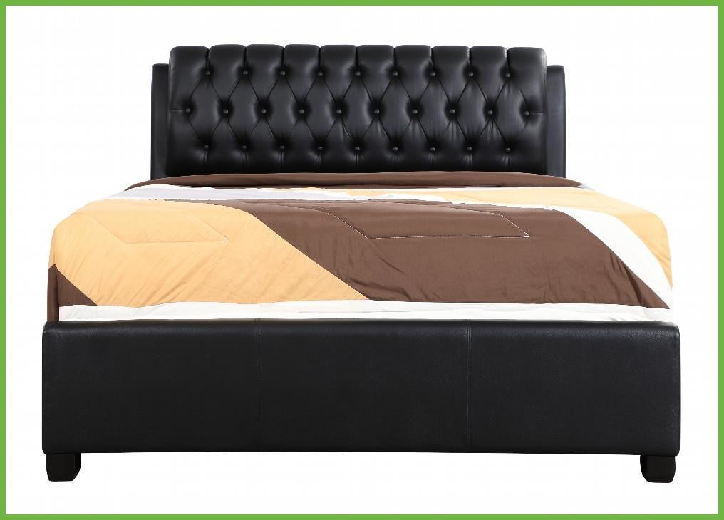 King Size Modern Platform Bed Frame with Robust Construction - Black for Master Bedroom Relaxation