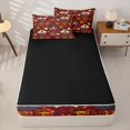 thumbnail image 4 of Castle Fairy Vintage Pirate Skull Print Zipper Twin Comforter Sets with Fitted Sheet and 2 Pillowcases,Nautical Parrot Treasure Graphic Zipper Bedding Set,Burgundy Blue,4-Piece,Black Reversible, 4 of 6