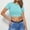 Light Blue, variant on Uaswgudfs Womens Casual Basic Cap Sleeve Solid Slim Fitted Round Neck Blouses Crop Tee Top 2025 New