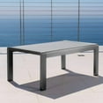 thumbnail image 1 of 39.25" Aluminum Outdoor Coffee Table - Tempered Glass Top, Rust-Resistant Frame (Dark Gray), 1 of 5