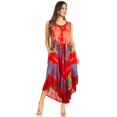 thumbnail image 5 of Sakkas Tasanee Caftan Tank Dress / Cover Up - Red - One Size, 5 of 6