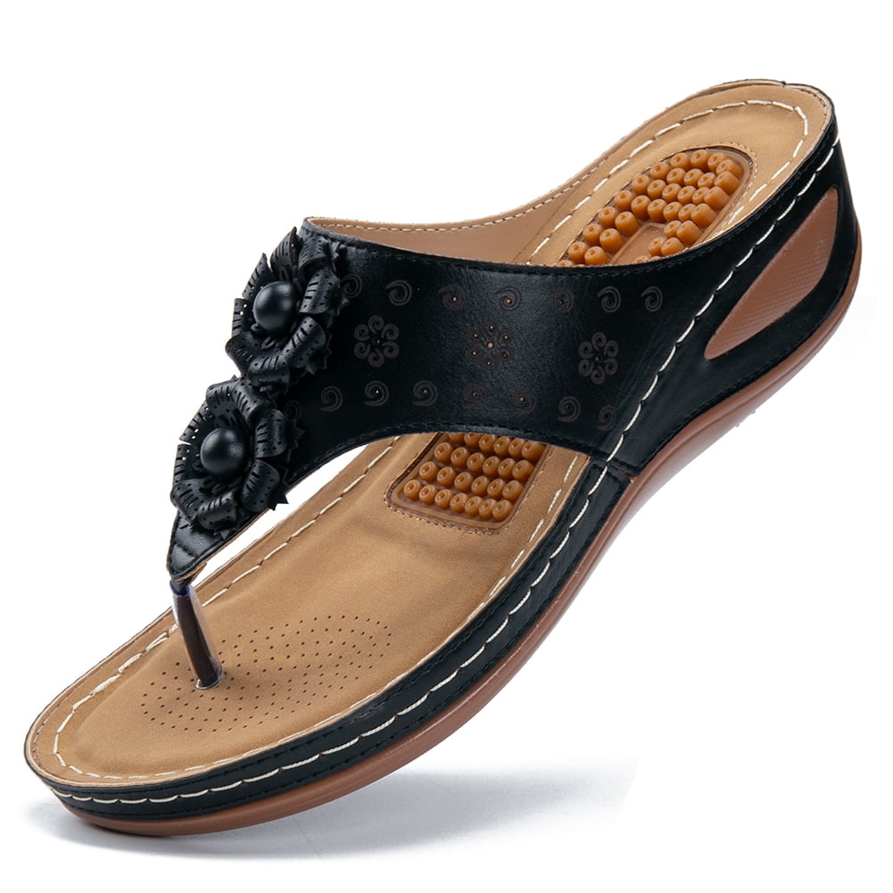 Ecetana Women Sandals Flip Flops for Women Summer Casual Wedge Sandals ...