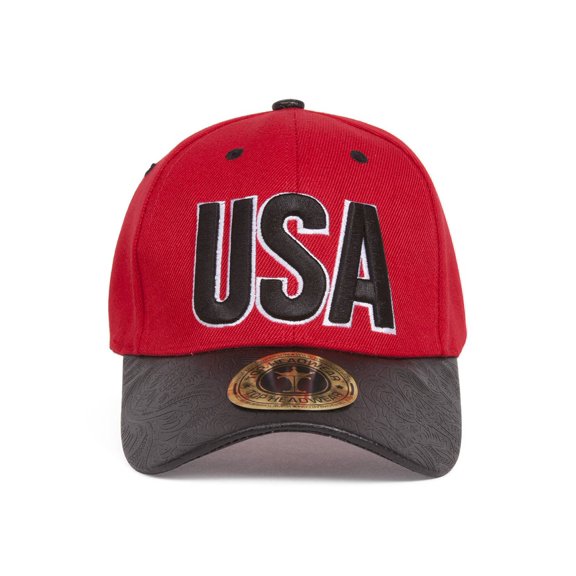 Top Headwear USA Country Adjustable Cap w/ Curved Floral Bill - Red/Black