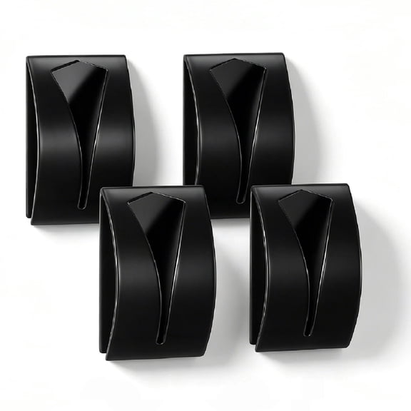 4 Pcs Self Adhesive Towel Hooks, Stainless Steel Wall Mounted Rack, Black