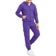 thumbnail image 4 of Sakuulaan Kids 2‑Piece Tracksuit Set, Full‑Zip Hooded Jacket and Jogger Pants, Soft Polyester Casual Outfit for Girls 2‑14 Years, 4 of 7