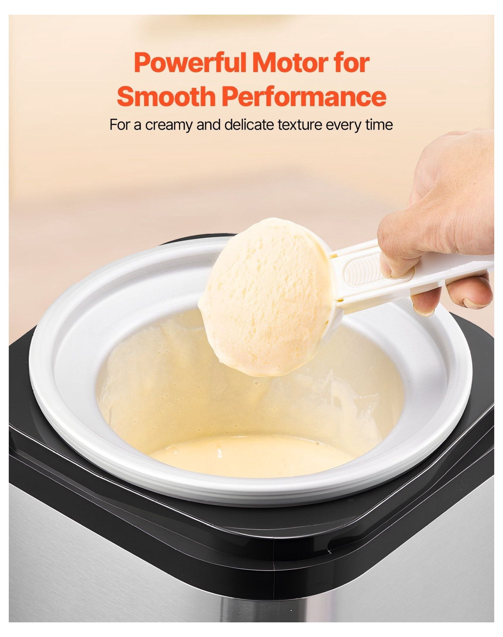 Ice Cream Maker 2.11 Qt, Electric Frozen Dessert Machine, Stainless Steel Shell, Automatic Ice Cream, Yogurt, Sorbet & Gelato Maker, Easy Clean, Silver