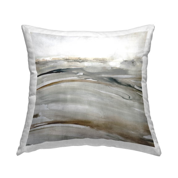 Stupell Industries Abstract Beige Landscape Printed Throw Pillow Design by Carol Robinson