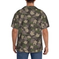 thumbnail image 3 of Easygdp Camouflage maple Mens Short Sleeve Button Down,Cuban Shirts for Men，Men's Casual Short-Sleeved Shirt-3X-Large, 3 of 5