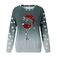 thumbnail image 4 of Womens Fashion Merry Christmas Print O Neck Sweatshirt Round Neck Fit Pullover Tops Casual Long Sleeve Workout Shirts Loose Blouse, 4 of 5