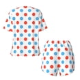 thumbnail image 5 of Lsque Red Blue Polka Dots Women's Short-Sleeved Pajama Set - 2 Piece Soft and Lightweight Sleepwear Set-Medium, 5 of 9