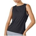 thumbnail image 6 of Homenesgenics Tank Tops for Women Plus Size Women's Solid Round Neck Casual Sports Tank Sleeveless Backless Tops Yoga Women's Clothing Black XL, 6 of 6