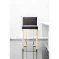 thumbnail image 3 of Pangea Home Dexter Counter Stool Velvet Gray & Gold, 3 of 9