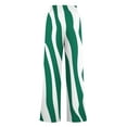 thumbnail image 3 of WFJCJPAF 2025 New Product Khaki Pants for Women Uniform,Women's Fashionable Striped Printed Drawstring Wide Leg Pants - Mint Green XXL, 3 of 4