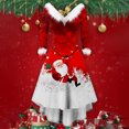 thumbnail image 1 of WILLBEST Vestidos Cortos Para Mujer Vestido Elegante Informal De Fiesta Con Cuello En V Y Manga Larga Con Estampado De Papá Noel Para Mujer, 1 of 3