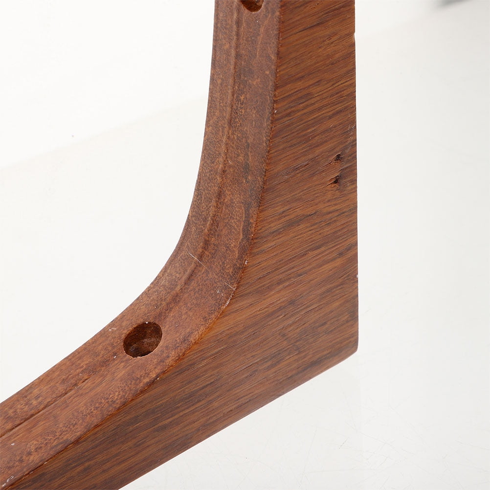 EXHUMKY 2Pcs Dark Brown Wooden Shelf Brackets Heavy Duty L Corner Support Bracket for Home Use