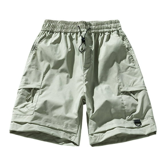 Dagugfen Shorts Cargo pour Hommes Taille Élastique avec Cordon de Serrage Couleur Unie Shorts de Sport pour Course en Plein Air