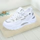 thumbnail image 5 of Zapatos de mujer jinwen PU cuero superior gimnasio zapatillas moda Blanco 36, 5 of 8