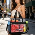 thumbnail image 4 of SJYYTT 1Pc Clear Bag for Stadium Events,Transparent Bag for Work Sports Games Concerts Travel Gym,12X6X12 Inches Tote Bag with Detachable Reinforced Strap,Clear Tote Bag Clear Bag Stadium Approved, 4 of 5