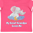 thumbnail image 4 of Inktastic My Great Grandpa Loves Me Cute Elephants Clouds Moon Stars Boys or Girls Toddler T-Shirt, 4 of 5