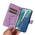 thumbnail image 2 of Allytech Wallet Case for Samsung Galaxy Note 20, PU Leather Butterfly Embossed Slim Flip Cover for Girls Women Shockproof Cards Holder Hand Wrist Phone Case for Galaxy Note 20 - Purple, 2 of 8