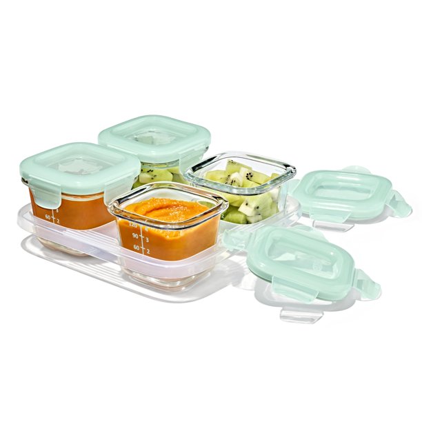 Contenedores de Almacenamiento de Alimentos OXO Tot Bloques para Bebés de Vidrio 120 ml