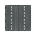 thumbnail image 2 of GZXS 11.8"x11.8" WPC Patio Floor Tiles, 11-Pack Interlocking Decking Tiles, Weatherproof Wood-Plastic Composite Tiles for Garden, Poolside, Balcony – Covers 10.6 Sq. Ft. (Dark Gray), 2 of 6