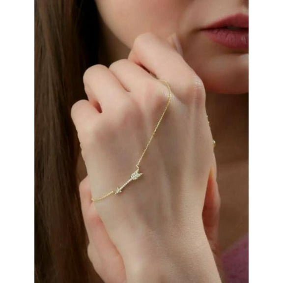 Luxe Arrow Shaped Round Cut CZ White Diamond 925 Sterling Silver 14K Rose Gold Over Gift For Wome