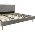 Mr. Kate Daphne Upholstered Bed with Headboard and Modern Platform Frame, King, Light Gray