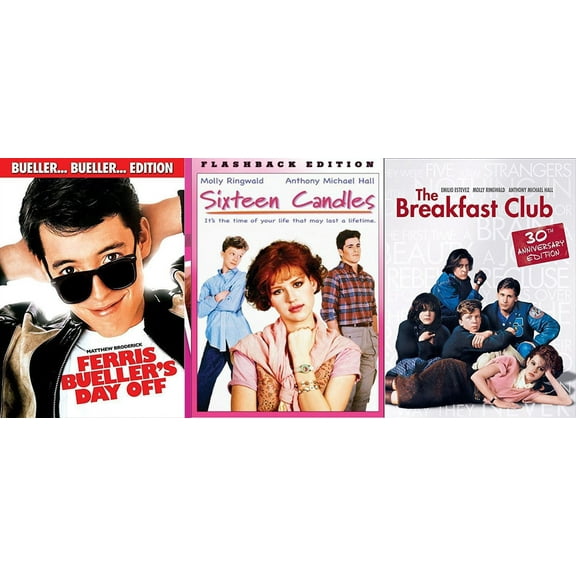 Sixteen Candles & Breakfast Club & Ferris Bueller's Day Off 3 DVD Bundle New