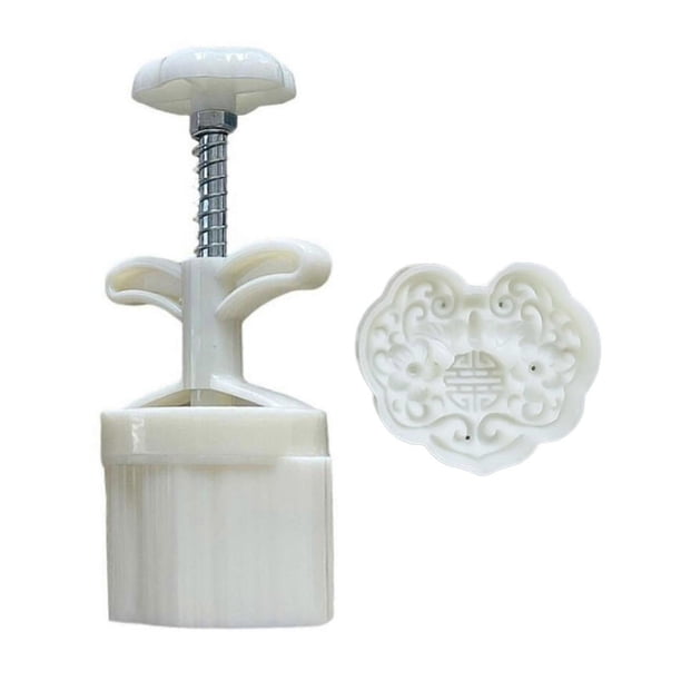 Mooncake Molds Chinese Lock Shaped Pastry Stamps Mooncake Moulds Mid-Autumn Festival Mooncake Stamps for DIY Baking