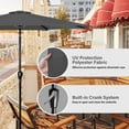 thumbnail image 3 of Ambifirner 7.5FT Patio Umbrella Market Table Umbrella with 6 Sturdy Ribs, Push Button Tilt/Crank Outdoor Umbrella for Garden, Deck, Backyard, Pool and Beach, 3 of 7
