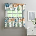 thumbnail image 2 of Rod Pocket Kitchen Curtain Set 3-Piece, 27.5x36 Inch Valance & Tier Drapes, Polyester Pongee Cafe Curtains for Living Room, Bathroom, Farmhouse Rustic Country Window Treatments., 2 of 6