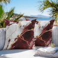 thumbnail image 3 of Throw Pillow Covers 24x24 Inch Set of 2, Marble Red Waterproof Outdoor Pillow Covers, Modern Abstract Gold White Brick Stone Motif Decorative Cushion Pillowcases for Couch, Sofa, Bed, Garden, Patio, 3 of 9