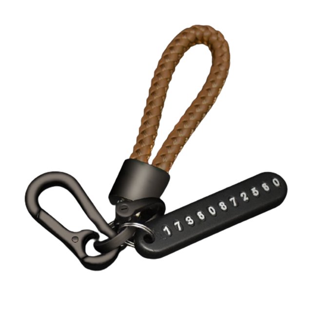 CARTTOU Simple Car Keychain with Woven Rope Creative Auto Home Metal Keyring Great Gifts for Men Women