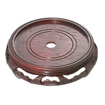 B&P Lamp® 5 1/2 Inch Top Inset Diameter Oriental Wooden Base, Waxed Rosewood Finish