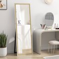 thumbnail image 2 of HOMCOM Full Length Mirror Standing Leaning Wall 64" x 21" Dark Wood Grain, 2 of 9