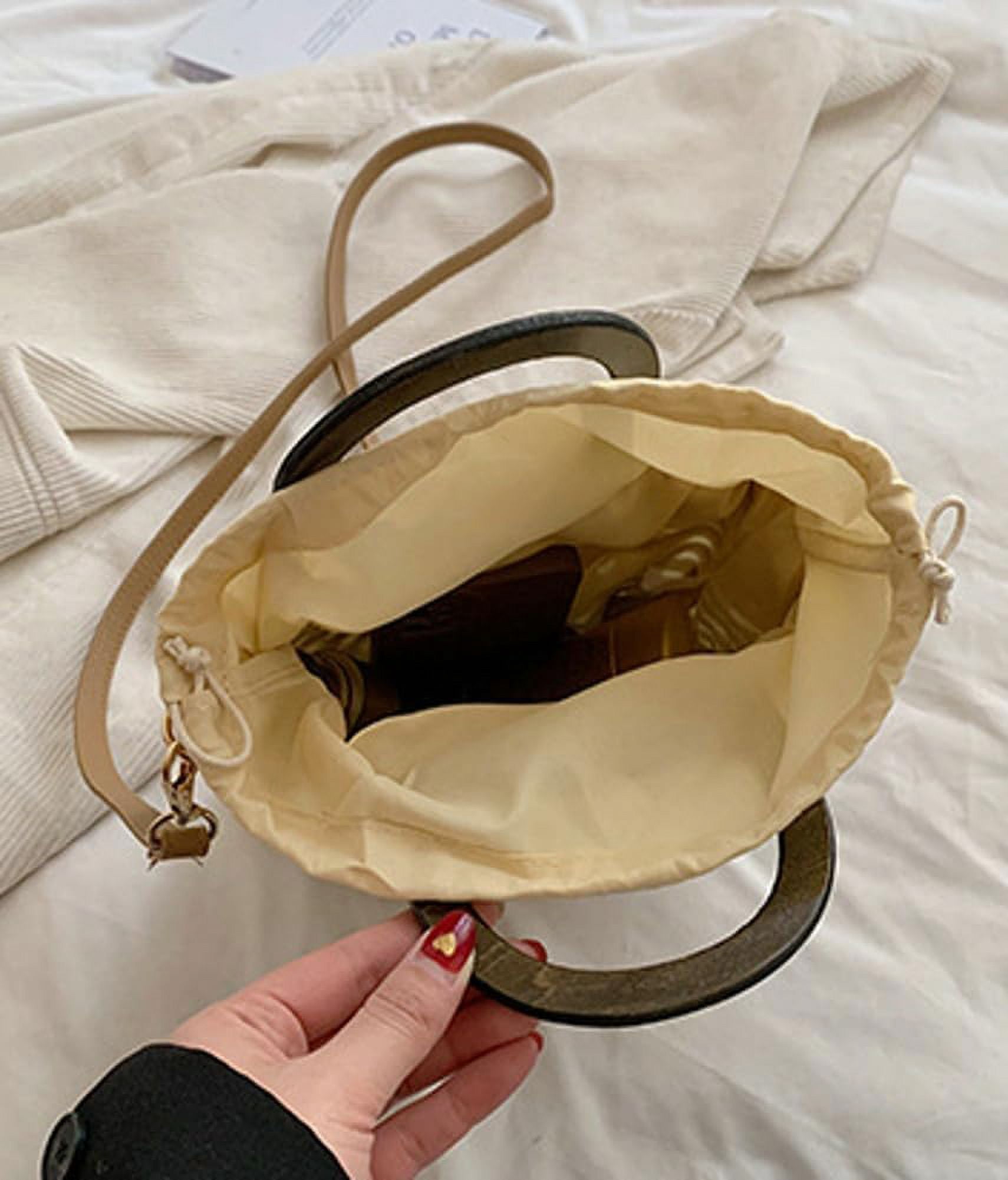 HLSOHJP Women Straw Handbag Beach Bag Woven Rattan Crossbody Bags Handmade Leather Straps Satchel Clutch Purse Summer Vacation