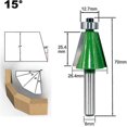 thumbnail image 2 of 3pcs 8mm Shank Countersink And Chamfer Cutter, 15 Degree 22.5 Degree 30 Degree Countersink And Chamfer Bit Set Woodworking Milling Cutter Woodworking, 2 of 5