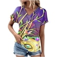 thumbnail image 2 of Kayannuo Blouses pour Femmes Liquidation Tee-Shirts pour Femmes Saint-Valentin Mode Décontractée Manches Courtes Printemps et Été, 2 of 4