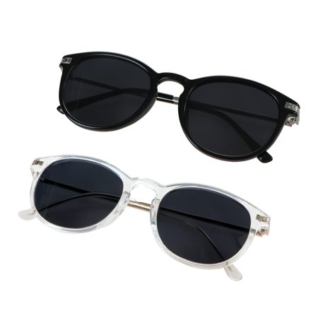 2 Pairs Reading Sunglasses with UV400 Protection Lens for Women,Trendy Driving Sun Glasses Shades (Black+Clear, +3.00 Magnification)