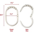thumbnail image 3 of Wide Shower Curtain Rings Hooks, Stainless Steel Set Of 12, 3 of 7