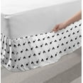 thumbnail image 2 of Whales Bed Skirt, Marine Theme Monochrome Simplistic Fish Motifs Pattern on Plain Backdrop, Elastic Bedskirt Dust Ruffle Wrap Around for Bedding Decor, 4 Sizes, Charcoal Grey White, by Ambesonne, 2 of 2