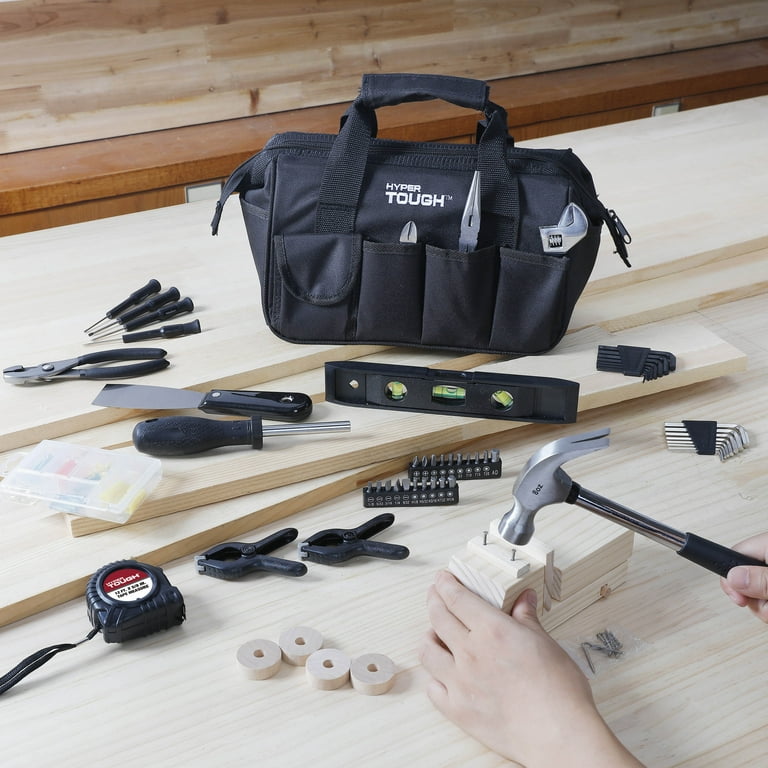 Hyper Tough 89-Piece Household Tool Set with 12-Pocket Tool Bag
