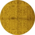 thumbnail image 1 of Ahgly Company Indoor Round Oriental Yellow Industrial Area Rugs, 3' Round, 1 of 4
