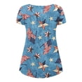 thumbnail image 4 of IROINNID Women's V-Neck Tunic Short Sleeve Patriotic Button-down Meat Covered Women Tops 4th Of July, 4 of 5
