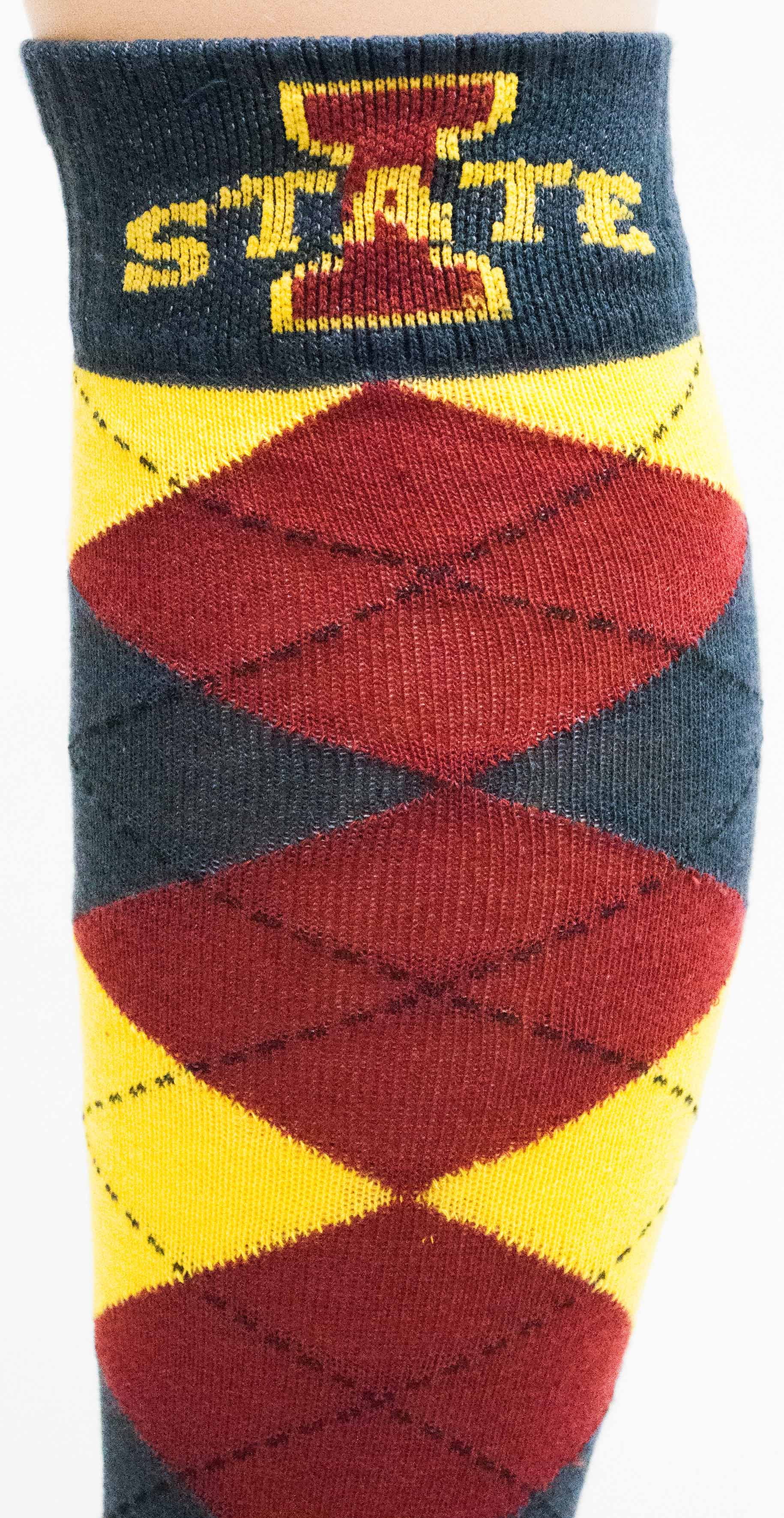 Iowa State Cyclones Argyle Sock - Donegal Bay - Unisex - One Size - Knee-High